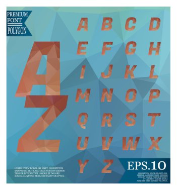 Yazı tipi lowpoly üzerinde arka plan düşük Poli dokulu üçgen şekiller rasgele desen tasarım