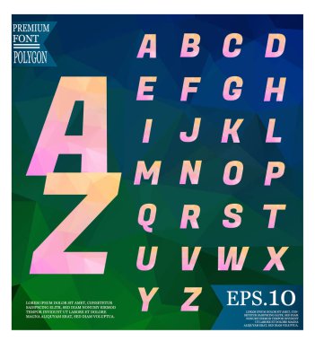 Yazı tipi lowpoly üzerinde arka plan düşük Poli dokulu üçgen şekiller rasgele desen tasarım