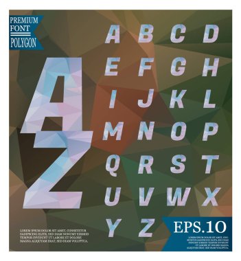 Yazı tipi lowpoly üzerinde arka plan düşük Poli dokulu üçgen şekiller rasgele desen tasarım