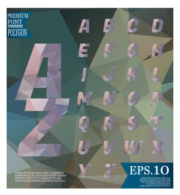 Yazı tipi lowpoly üzerinde arka plan düşük Poli dokulu üçgen şekiller rasgele desen tasarım
