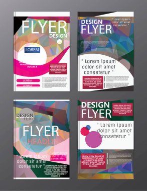 Çokgen Modern broşür düzeni tasarım şablonu. El ilanı broşür kapak sunu 