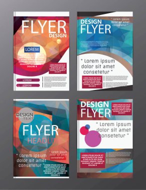 Çokgen Modern broşür düzeni tasarım şablonu. El ilanı broşür kapak sunu 