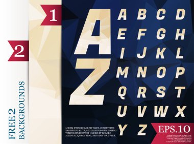Crystal Font poligonal alfabe arka plan geometrik desen triangles.eps.10