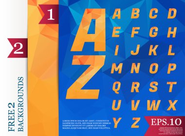 Crystal Font poligonal alfabe arka plan geometrik desen triangles.eps.10