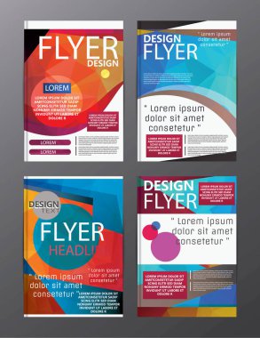 Çokgen Modern broşür düzeni tasarım şablonu. El ilanı broşür kapak sunu 