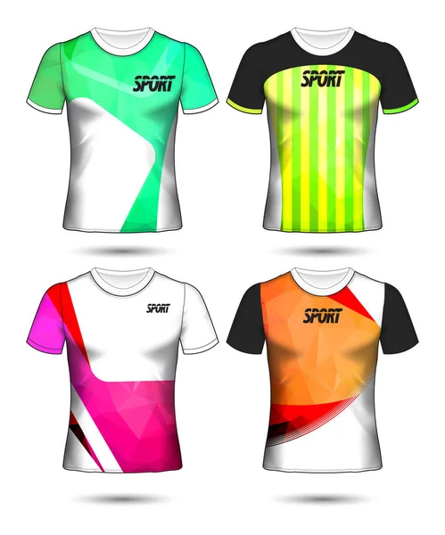 一套足球或足球球衣模板T恤风格 设计你的足球俱乐部矢量插图 — 图库矢量图片