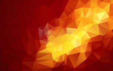 Turuncu poligonal illüstrasyon, hangi üçgen oluşur ışık. Geometrik arka plan gradyan ile Origami tarzında. İşiniz için üçgen tasarım