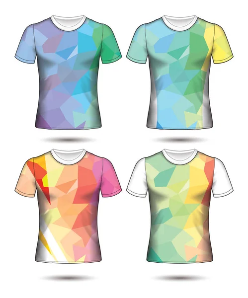 Set Soccer Sport Shirt Layout Design Poly Template Polo Shirt — Stock Vector
