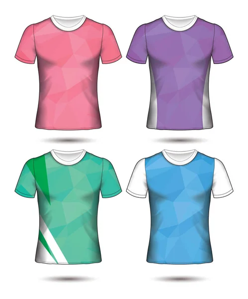 サッカー スポーツ シャツ レイアウト デザイン テンプレートとポロシャツのベクトル図のセット — ストックベクタ