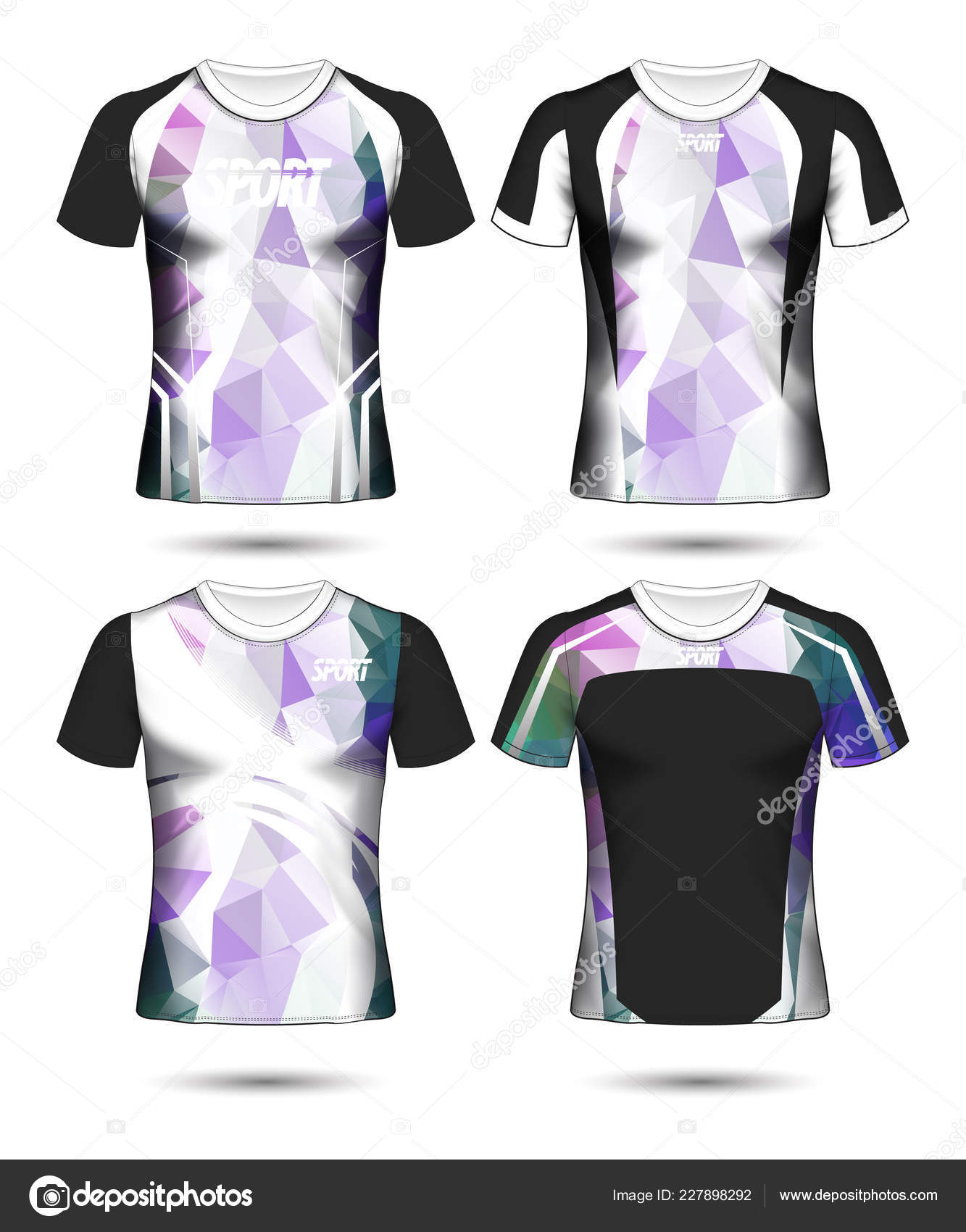 Download Set Soccer Sport Shirt Layout Design Poly Template Polo Shirt Vector Image By C Prathumphon2512 Gmail Com Vector Stock 227898292