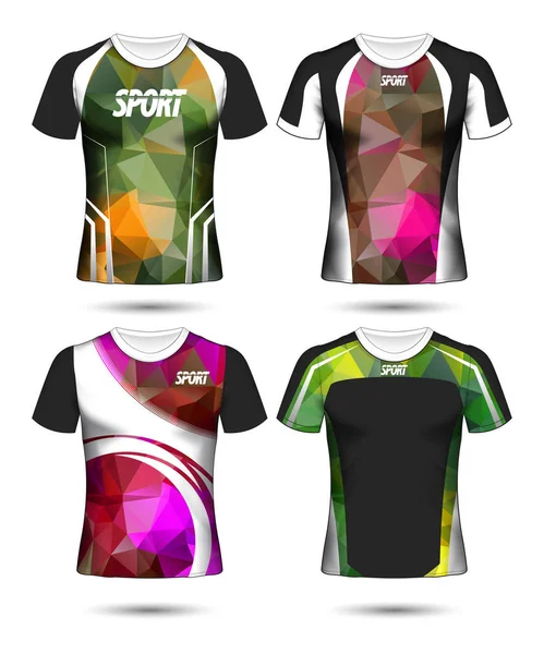 Conjunto Futebol Esporte Shirt Layout Design Modelo Poli Polo Camisa —  Vetores de Stock