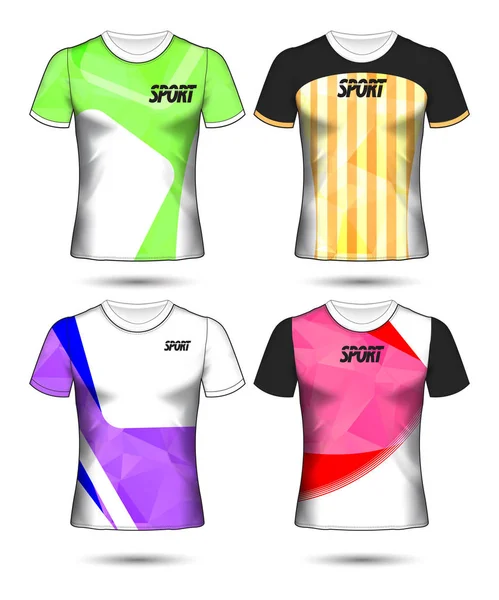 Set Von Fußball Oder Trikot Vorlage Shirt Stil Entwerfen Sie — Stockvektor
