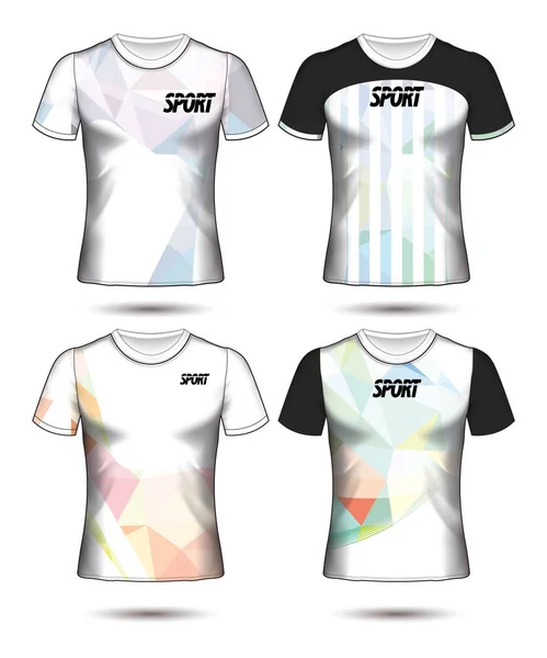Uppsättning Fotboll Eller Fotboll Jersey Mall Shirt Stil Designa Din — Stock vektor
