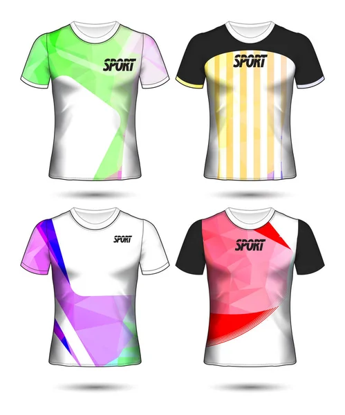 Ensemble de modèle de maillot de football ou de football style t-shirt, Conception — Image vectorielle