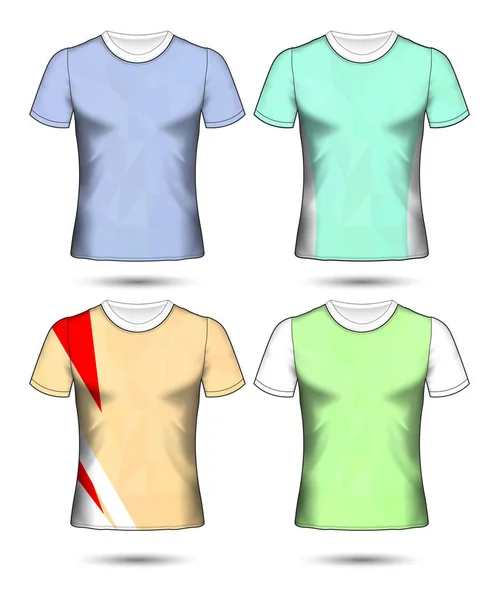 Шаблони футболок абстрактна геометрична колекція різних кольорів — стоковий вектор