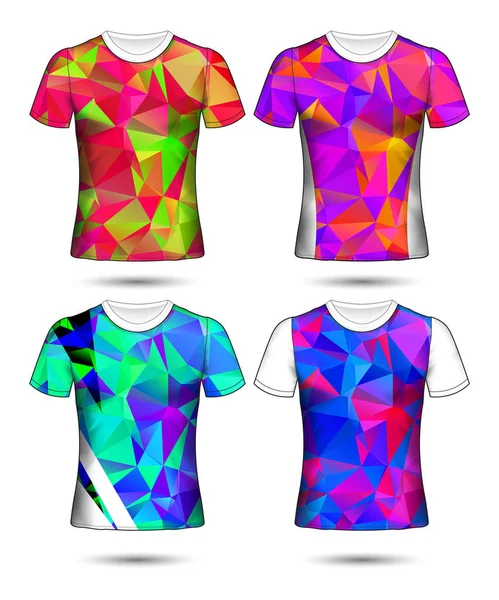 T恤模板抽象几何集合的不同的 co — 图库矢量图片