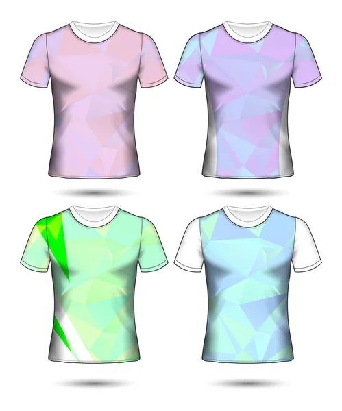 Modelos de t-shirt coleção geométrica abstrata de diferentes co — Vetor de Stock