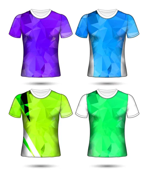 Modelos de t-shirt coleção geométrica abstrata de diferentes co — Vetor de Stock