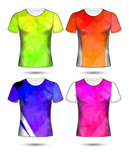 Modelos de t-shirt coleção geométrica abstrata de diferentes co —  Vetores de Stock