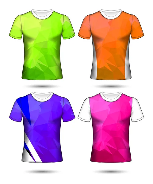 Modelos de t-shirt coleção geométrica abstrata de diferentes co —  Vetores de Stock