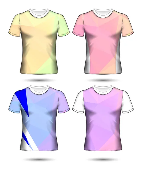 Plantillas camiseta colección geométrica abstracta de diferentes co — Archivo Imágenes Vectoriales