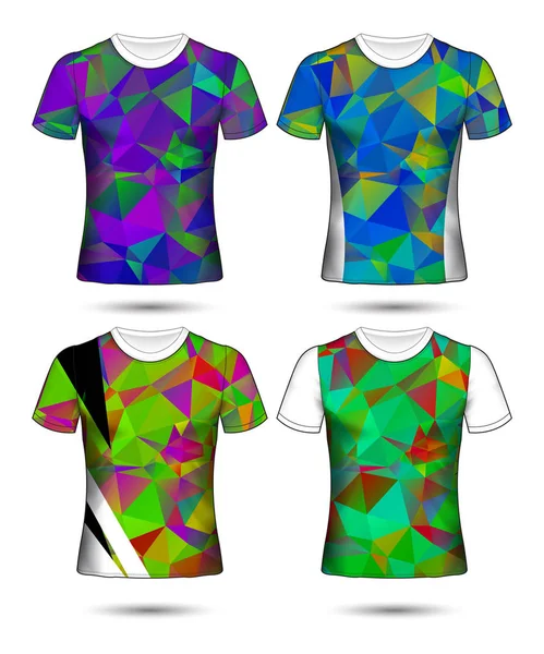 Modelos de t-shirt coleção geométrica abstrata de diferentes co — Vetor de Stock