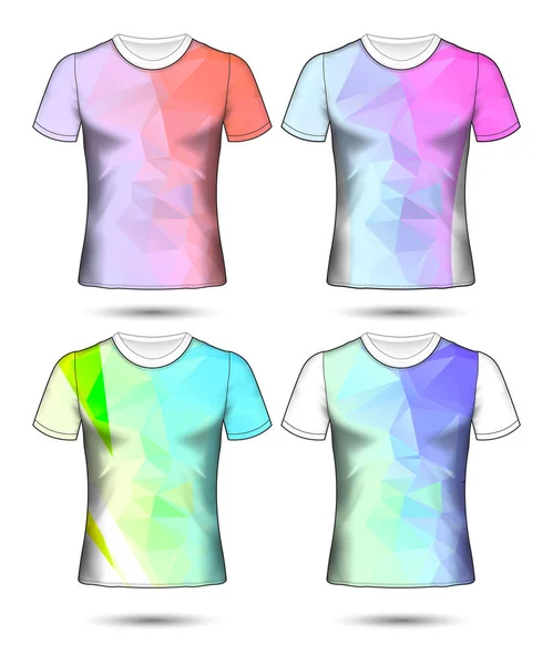 Modelos de t-shirt coleção geométrica abstrata de diferentes co — Vetor de Stock