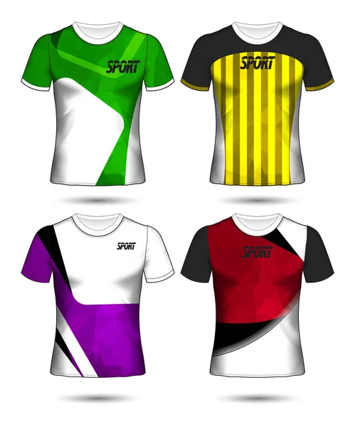 Ensemble de modèle de maillot de football ou de football style t-shirt, Conception — Image vectorielle