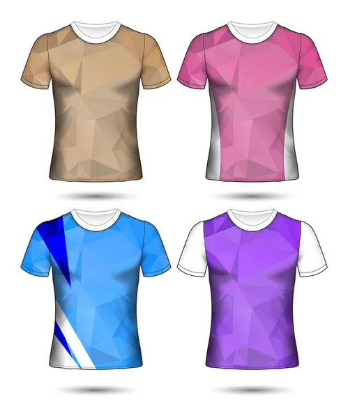 Modelos de t-shirt coleção geométrica abstrata de diferentes co — Vetor de Stock