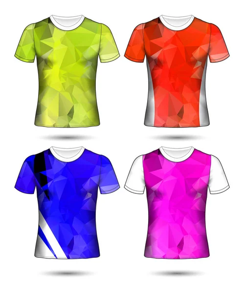 T-shirt sjablonen abstract geometrische collectie van verschillende co — Stockvector