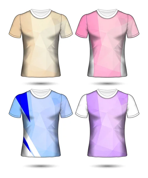 Modelli di t-shirt collezione geometrica astratta di diversi co — Vettoriale Stock