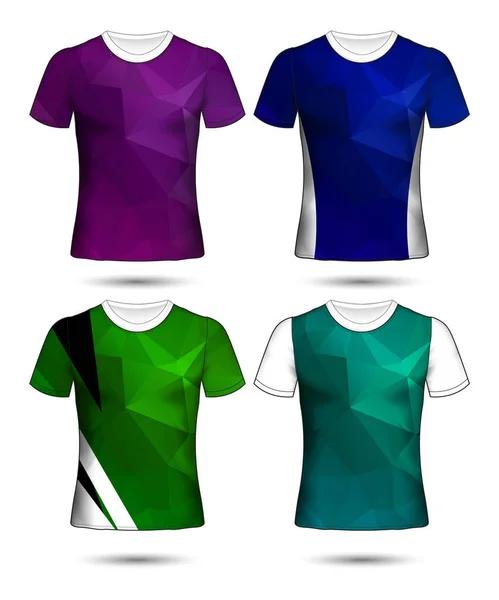 Modelos de t-shirt coleção geométrica abstrata de diferentes co — Vetor de Stock