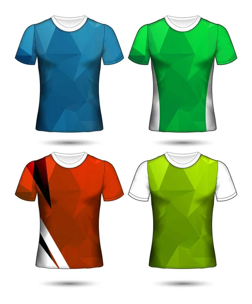 Plantillas camiseta colección geométrica abstracta de diferentes co — Archivo Imágenes Vectoriales