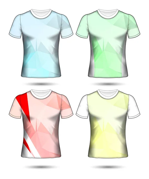 Modelos de t-shirt coleção geométrica abstrata de diferentes co — Vetor de Stock