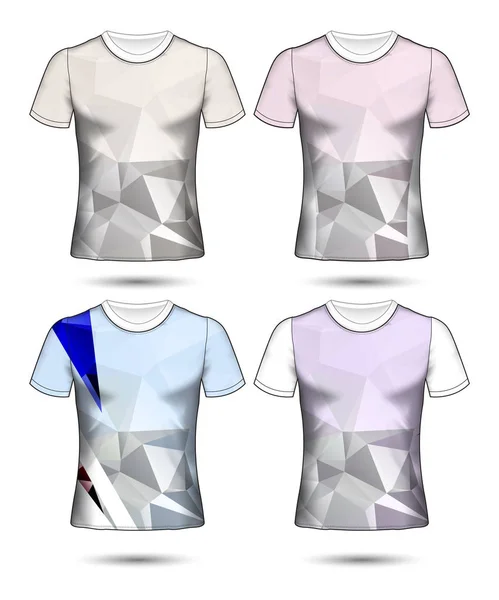 Plantillas camiseta colección geométrica abstracta de diferentes co — Archivo Imágenes Vectoriales