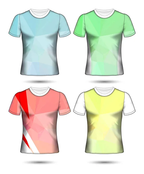 Modelos de t-shirt coleção geométrica abstrata de diferentes co — Vetor de Stock