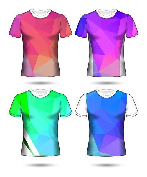 Modelos de t-shirt coleção geométrica abstrata de diferentes co — Vetor de Stock