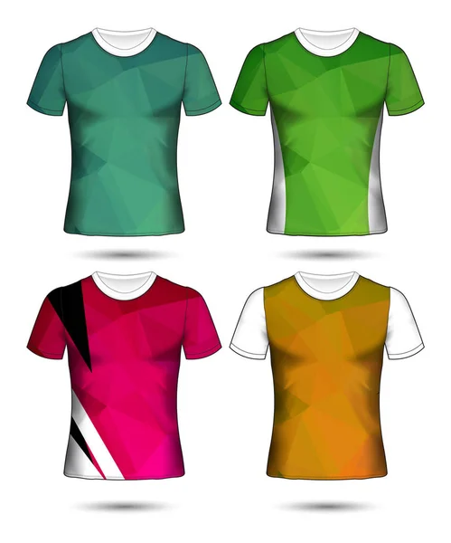 Modelos de t-shirt coleção geométrica abstrata de diferentes co — Vetor de Stock