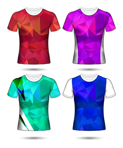 T-shirt mallar abstrakt geometrisk samling av olika co — Stock vektor