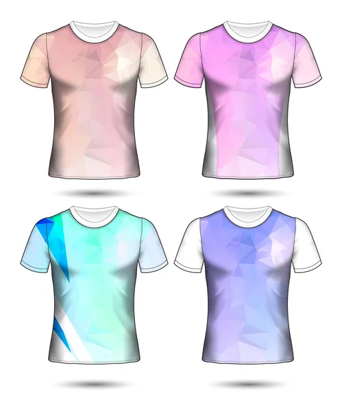 Modelos de t-shirt coleção geométrica abstrata de diferentes co — Vetor de Stock