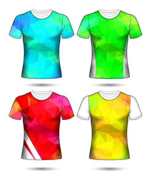 Modèles de t-shirt collection géométrique abstraite de différents co — Image vectorielle