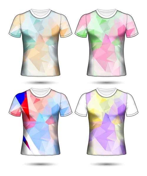 Modelos de t-shirt coleção geométrica abstrata de diferentes co —  Vetores de Stock