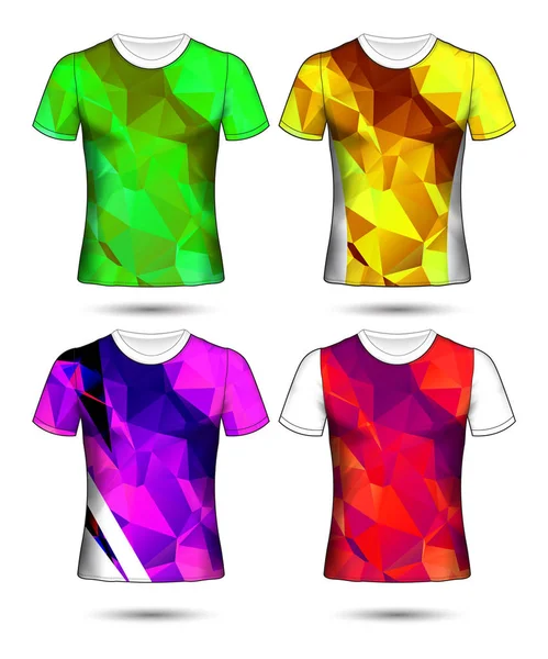 Modelos de t-shirt coleção geométrica abstrata de diferentes co —  Vetores de Stock