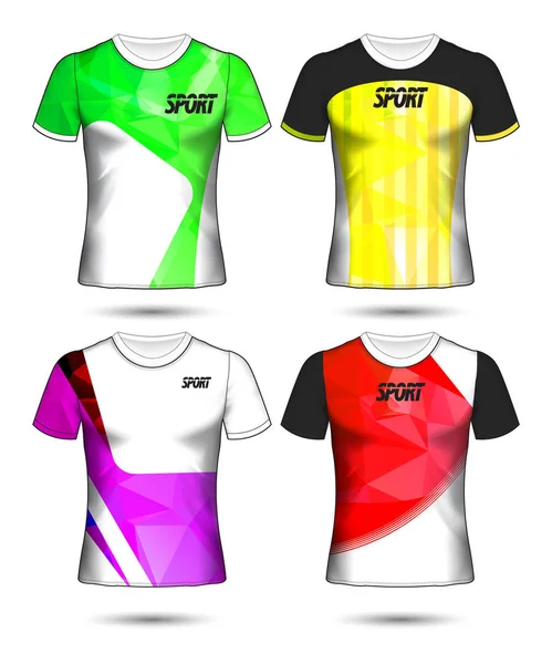 Ensemble de modèle de maillot de football ou de football style t-shirt, Conception — Image vectorielle