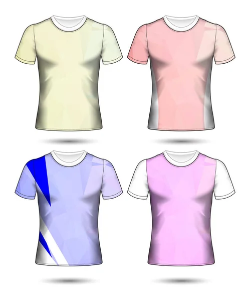 Modelos de t-shirt coleção geométrica abstrata de diferentes co —  Vetores de Stock