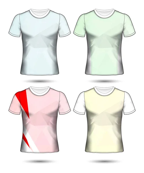 Modelos de t-shirt coleção geométrica abstrata de diferentes co — Vetor de Stock