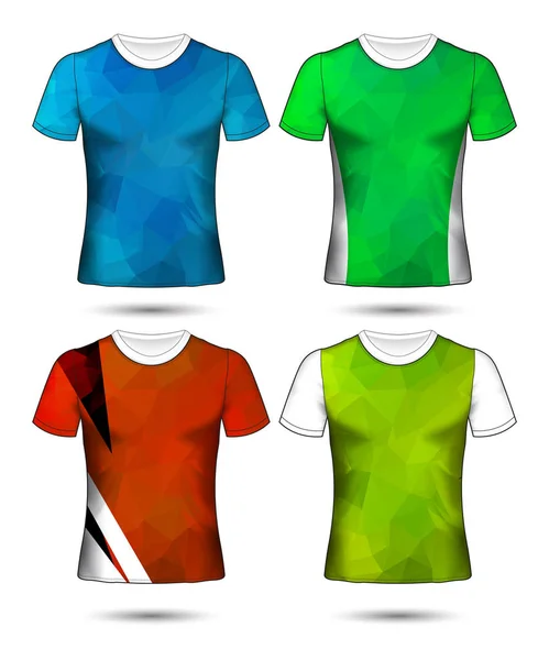 Modelos de t-shirt coleção geométrica abstrata de diferentes co — Vetor de Stock