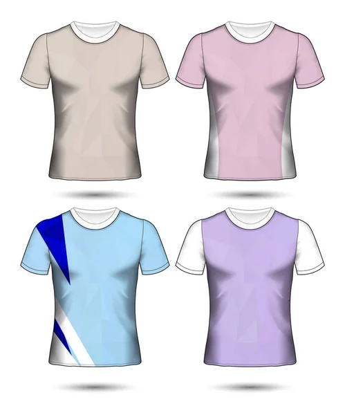 Modelos de t-shirt coleção geométrica abstrata de diferentes co —  Vetores de Stock