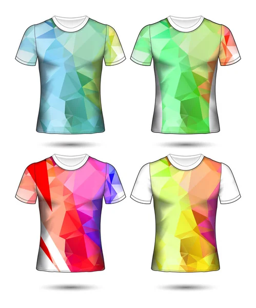 Modelos de t-shirt coleção geométrica abstrata de diferentes co — Vetor de Stock