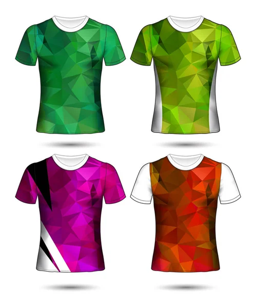 Modelli di t-shirt collezione geometrica astratta di diversi co — Vettoriale Stock